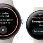 Pixel Watch 3 Loss of Pulse Detection feature showing emergency alert"Google Pixel Watch 3 monitoring heart activity using pulse detection"