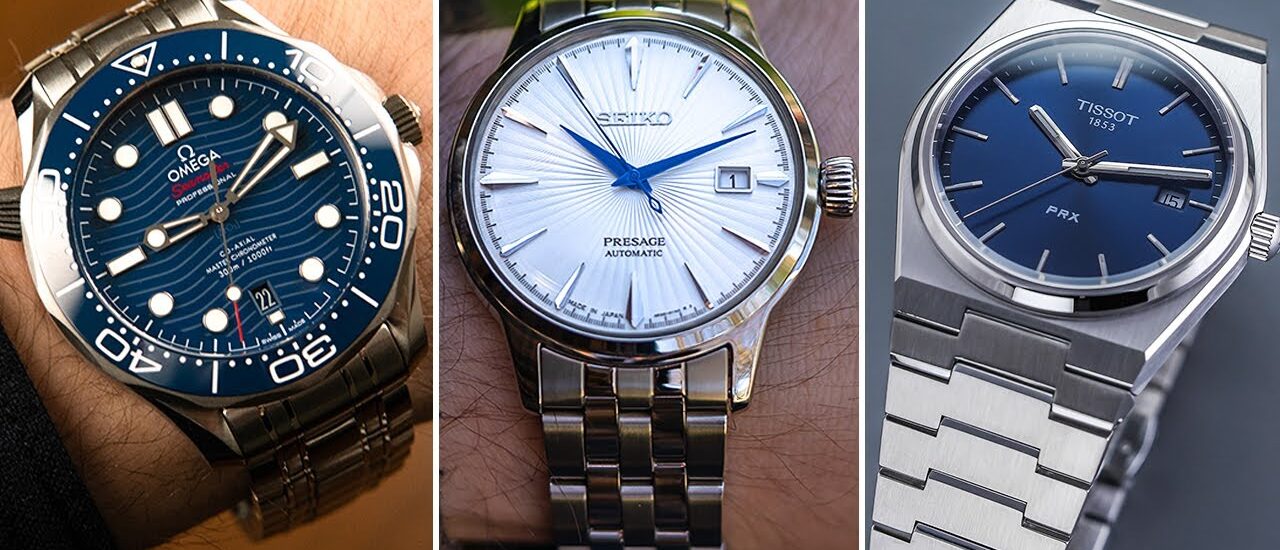 Close-up of stylish affordable watches with luxury-inspired designs, metallic finishes, and elegant dials that look high-end.