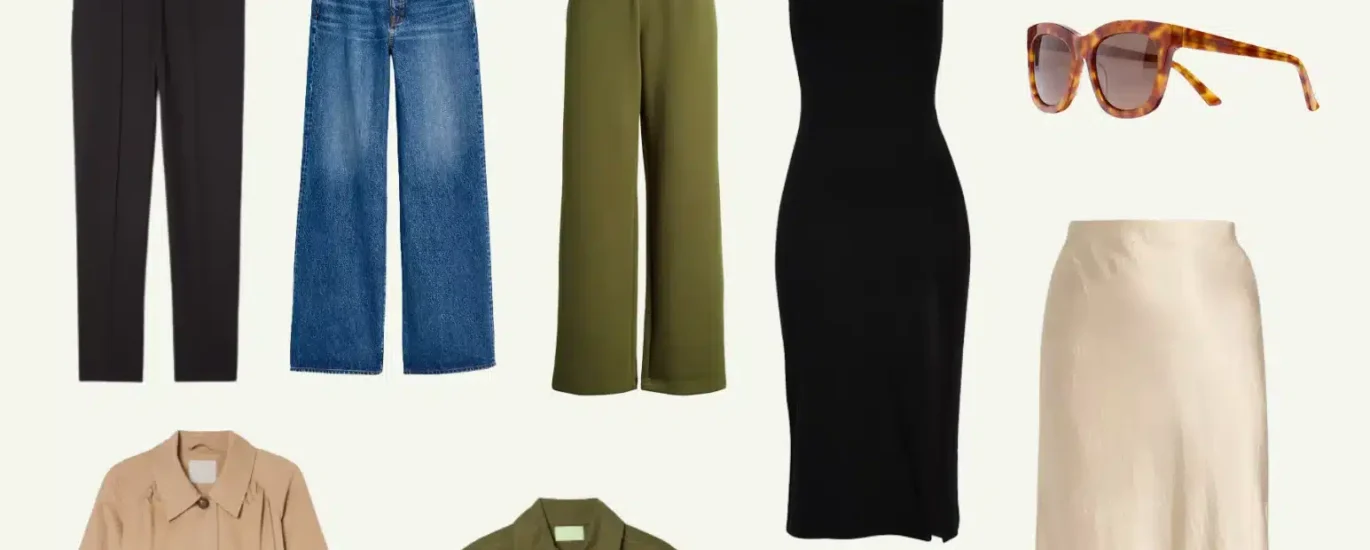 Minimalist fashion 2025 outfit featuring neutral tones, clean lines, and modern chic style