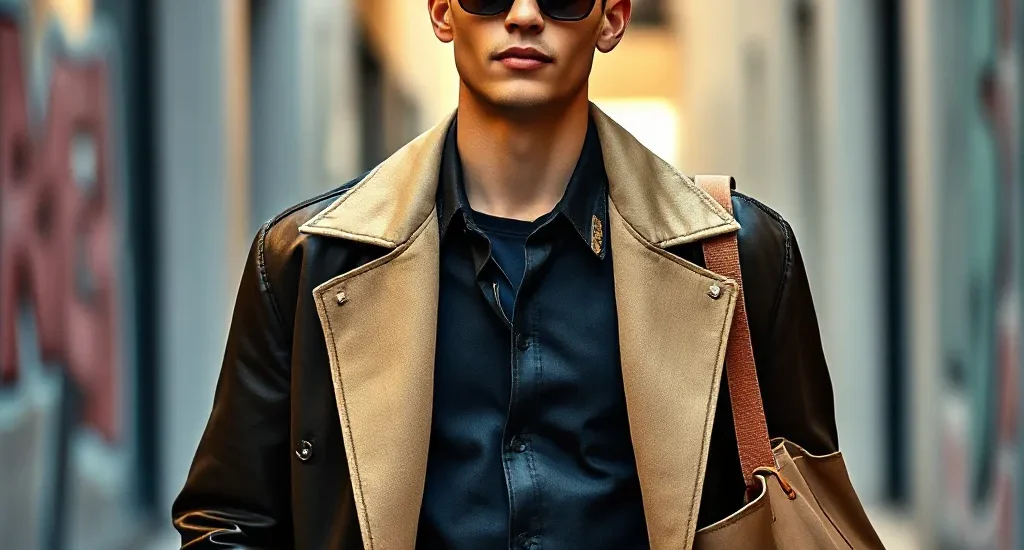 A stylish young adult expressing fashion as self-expression through a bold outfit while walking confidently in an urban setting.