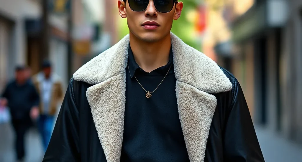 A person showing fashion as self-expression through a unique outfit in an urban setting