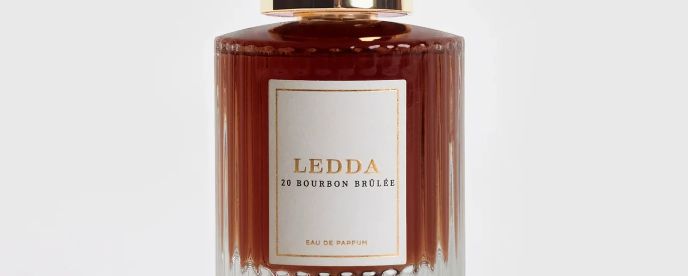 20 Bourbon Brûlée Ledda perfume bottle with caramel and whiskey accents
