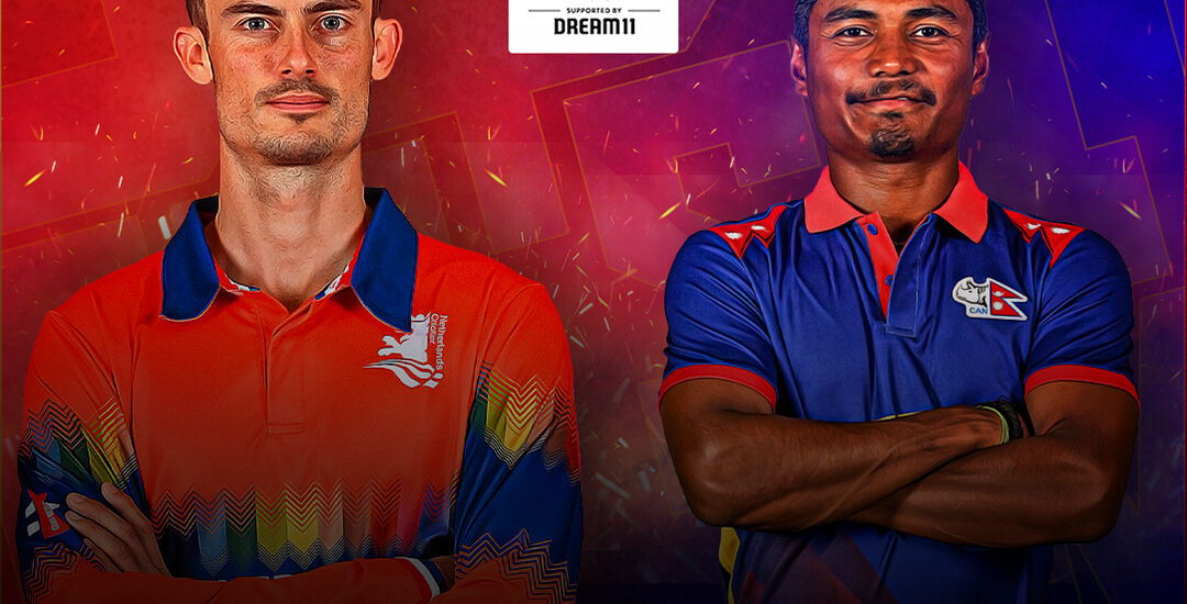 Action-packed moment from the Netherlands vs Nepal cricket match, featuring intense gameplay, passionate players, and a thrilling atmosphere between two rising cricket nations.