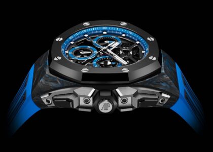 Royal Oak Concept watch crafted in Forged Carbon, showcasing its unique marbled texture and modern design.