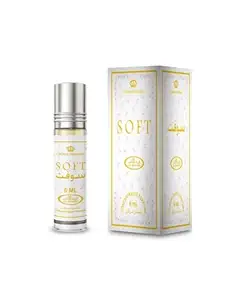 Soft Perfume review – Al-Rehab roll-on oil on white background with minimalistic aesthetic.