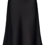 Stradivarius Satin Slip Skirt 2025 styled with minimal jewelry and white sneakers.
