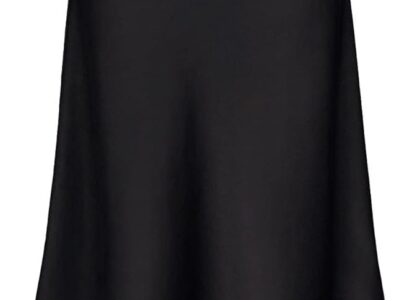 Stradivarius Satin Slip Skirt 2025 styled with minimal jewelry and white sneakers.