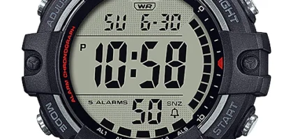 Casio AE-1500WH digital watch with retro design and large display