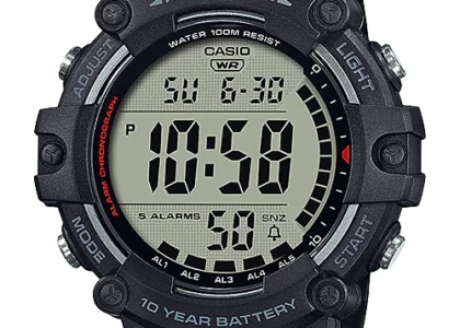 Casio AE-1500WH digital watch with retro design and large display