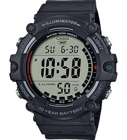 Casio AE-1500WH digital watch with retro design and large display