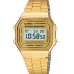 Casio Vintage Gold A168WG Watch on wrist with streetwear outfit