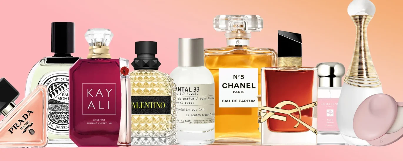 Best Summer Fragrances 2025 for Her displayed on a vanity with flowers and sunlight