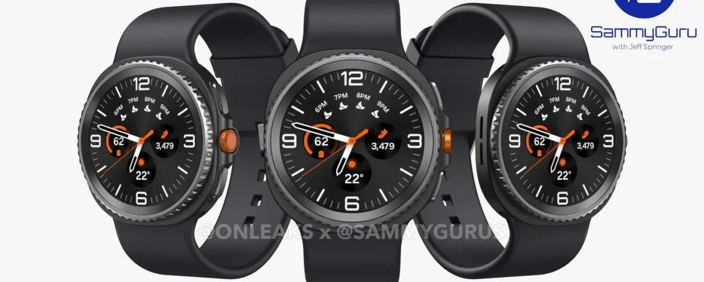 A person wearing the Samsung Galaxy Watch 8 while jogging, showing its sleek round display and fitness tracking features.