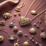 “Flat lay of mixed metal jewelry including gold and silver rings, necklaces, and bracelets on a neutral linen surface.”