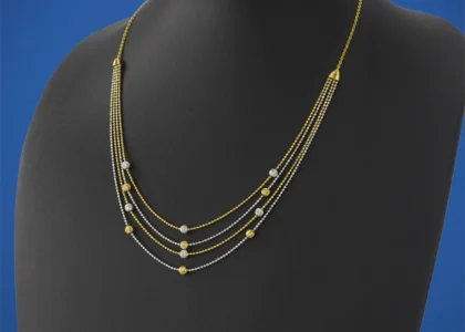 H&M Gold Layered Chain Necklace styled with casual white tee and jeans