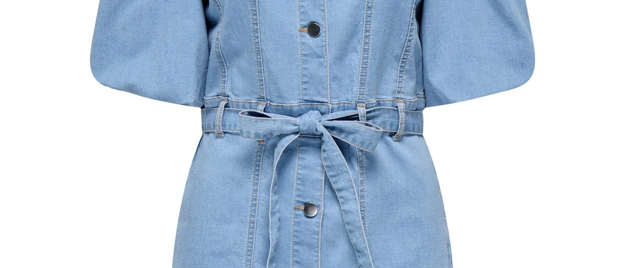H&M Balloon Sleeve Denim Dress styled for summer 2025 with urban streetwear accessories