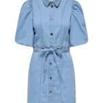 H&M Balloon Sleeve Denim Dress styled for summer 2025 with urban streetwear accessories